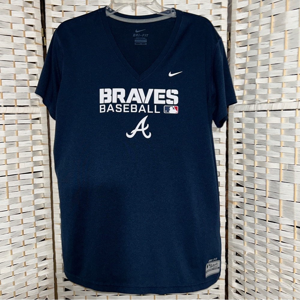 Nike Dri-fit Atlanta Braves V-neck T shirt sz XL